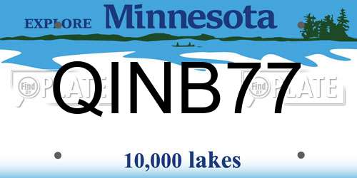 QINB77 Minnesota License Plate