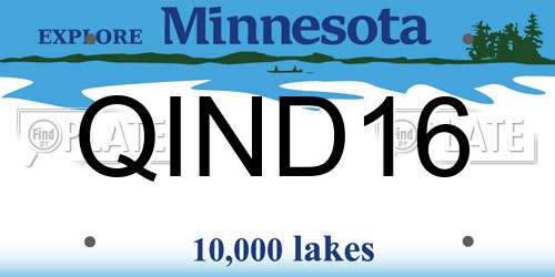 QIND16 Minnesota License Plate