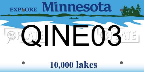 QINE03 Minnesota License Plate
