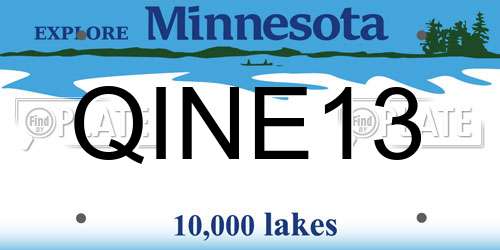 QINE13 Minnesota License Plate