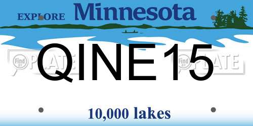 QINE15 Minnesota License Plate