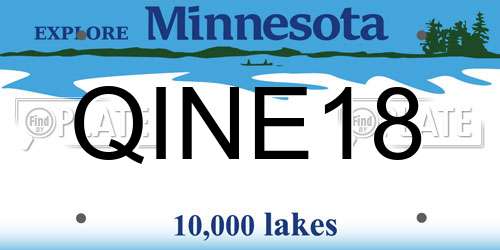 QINE18 Minnesota License Plate