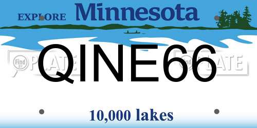 QINE66 Minnesota License Plate
