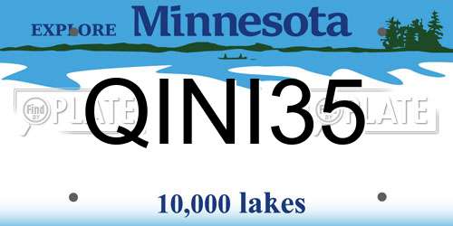 QINI35 Minnesota License Plate