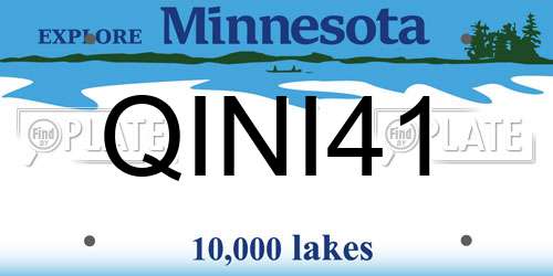 QINI41 Minnesota License Plate