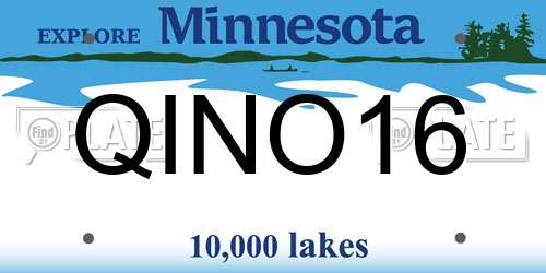 QINO16 Minnesota License Plate