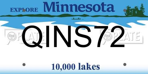 QINS72 Minnesota License Plate