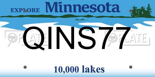 QINS77 Minnesota License Plate