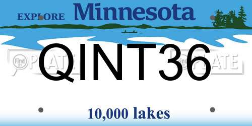 QINT36 Minnesota License Plate