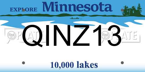 QINZ13 Minnesota License Plate
