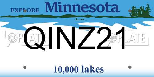 QINZ21 Minnesota License Plate