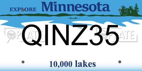 QINZ35 Minnesota License Plate