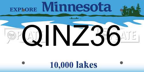 QINZ36 Minnesota License Plate