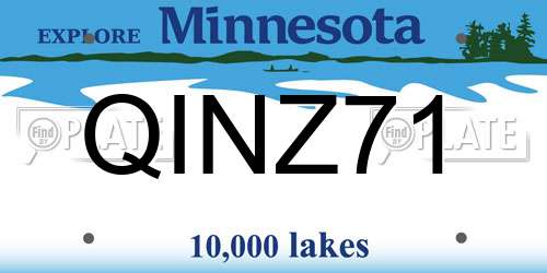QINZ71 Minnesota License Plate