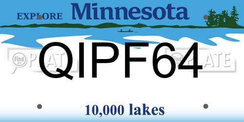 QIPF64 Minnesota License Plate