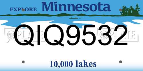 QIQ9532 Minnesota License Plate