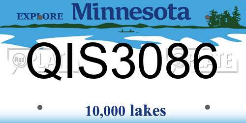 QIS3086 Minnesota License Plate