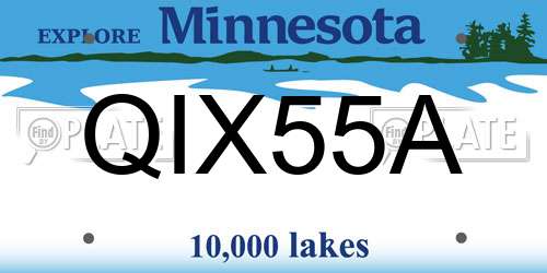 QIX55A Minnesota License Plate