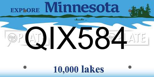 QIX584 Minnesota License Plate
