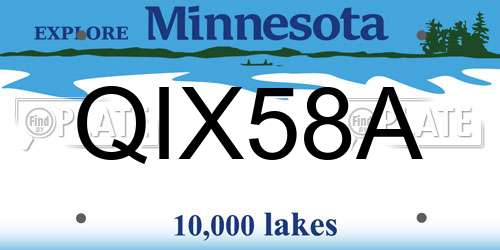 QIX58A Minnesota License Plate