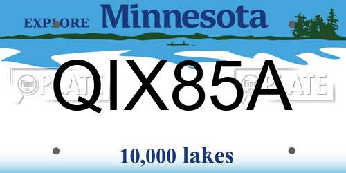 QIX85A Minnesota License Plate