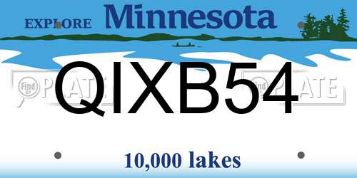 QIXB54 Minnesota License Plate