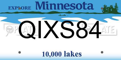 QIXS84 Minnesota License Plate
