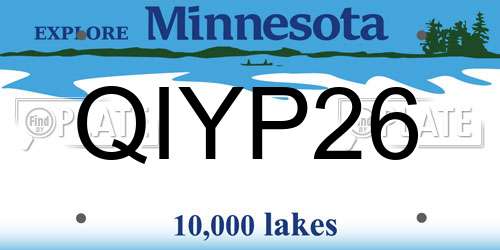 QIYP26 Minnesota License Plate
