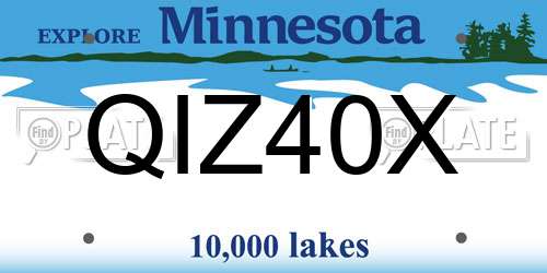 QIZ40X Minnesota License Plate