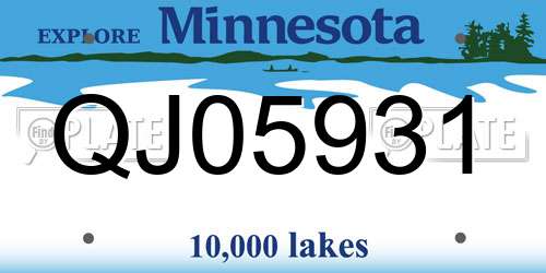 QJ05931 Minnesota License Plate