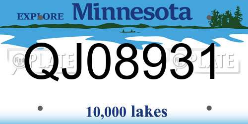 QJ08931 Minnesota License Plate