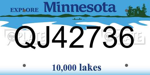 QJ42736 Minnesota License Plate