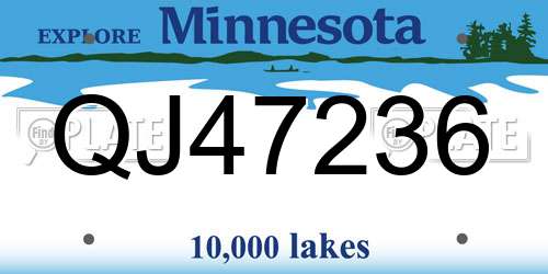 QJ47236 Minnesota License Plate