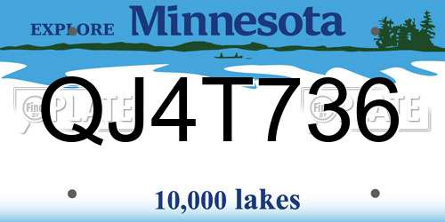QJ4T736 Minnesota License Plate