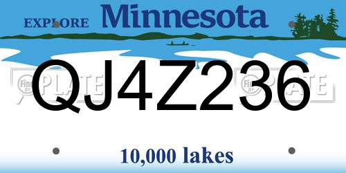 QJ4Z236 Minnesota License Plate