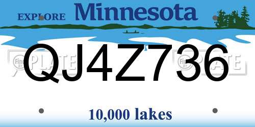 QJ4Z736 Minnesota License Plate