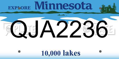 QJA2236 Minnesota License Plate