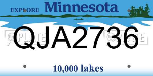 QJA2736 Minnesota License Plate