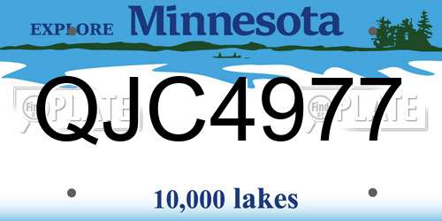 QJC4977 Minnesota License Plate