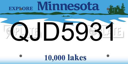 QJD5931 Minnesota License Plate