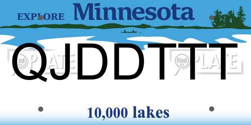 QJDDTTT Minnesota License Plate