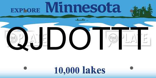 QJDOTTT Minnesota License Plate