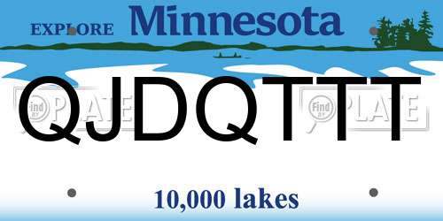 QJDQTTT Minnesota License Plate