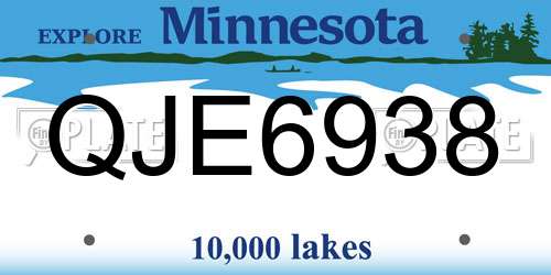 QJE6938 Minnesota License Plate