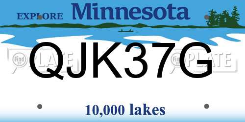 QJK37G Minnesota License Plate