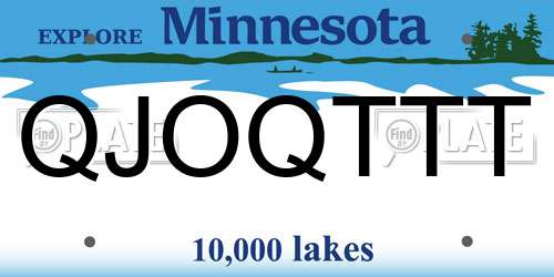 QJOQTTT Minnesota License Plate