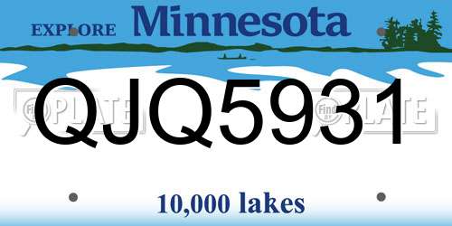 QJQ5931 Minnesota License Plate