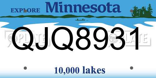 QJQ8931 Minnesota License Plate