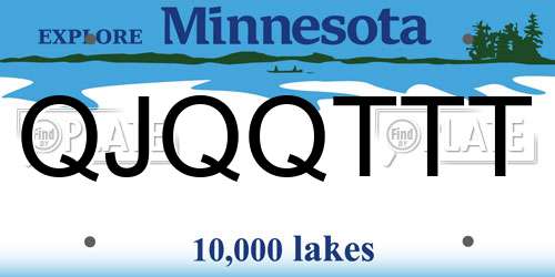 QJQQTTT Minnesota License Plate