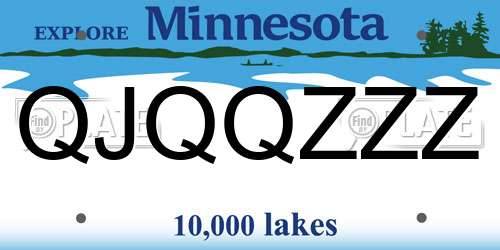 QJQQZZZ Minnesota License Plate